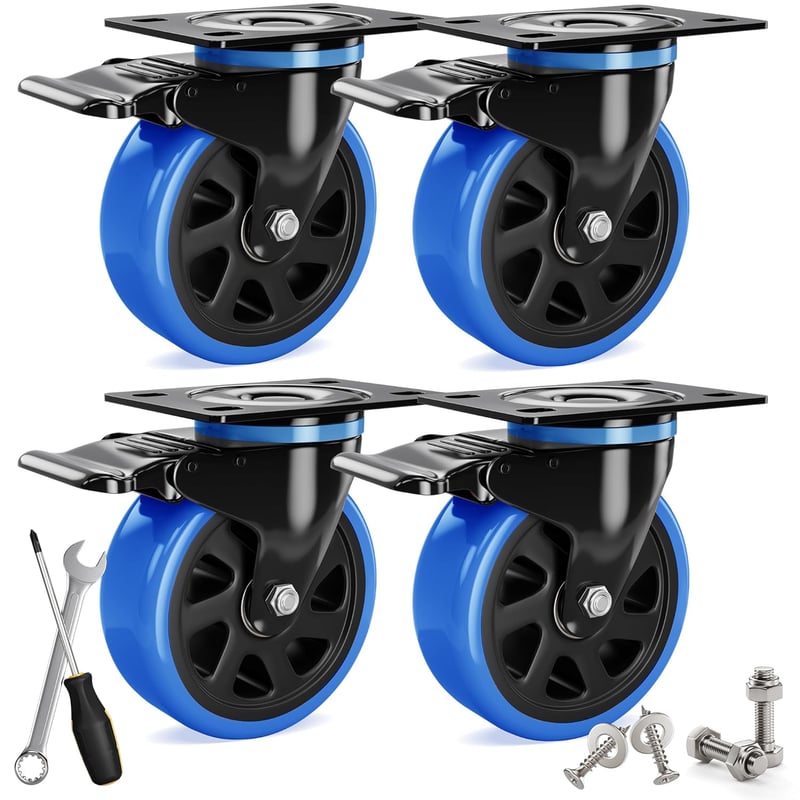Asibaade 75mm Forgókerék 480kg Teherbírás Bútor Szállítás Ipari Felhasználás - 75mm-Black