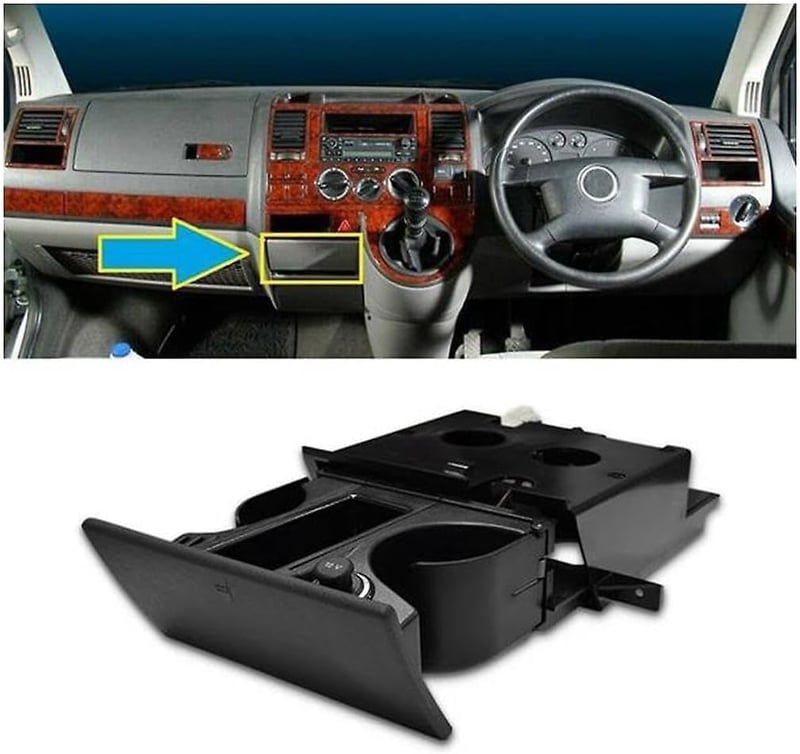Asical Műszerfal Pohártartó Fekete VW Transporter T5 2009-2015 Jobboldali Meghajtás