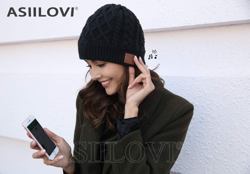 Asiilovi Bluetooth 5.0 Kötött Téli Sapka Beépített HD Hangszórókkal és Mikrofonnal - Vezeték Nélküli Unisex Fejfedő Sportoláshoz, Futáshoz