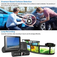 Asixxsix elöl-hátul autós dashcam 1080P 170° látószög 4 colos HD kijelző éjjellátással 3