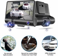 Asixxsix elöl-hátul autós dashcam 1080P 170° látószög 4 colos HD kijelző éjjellátással 5