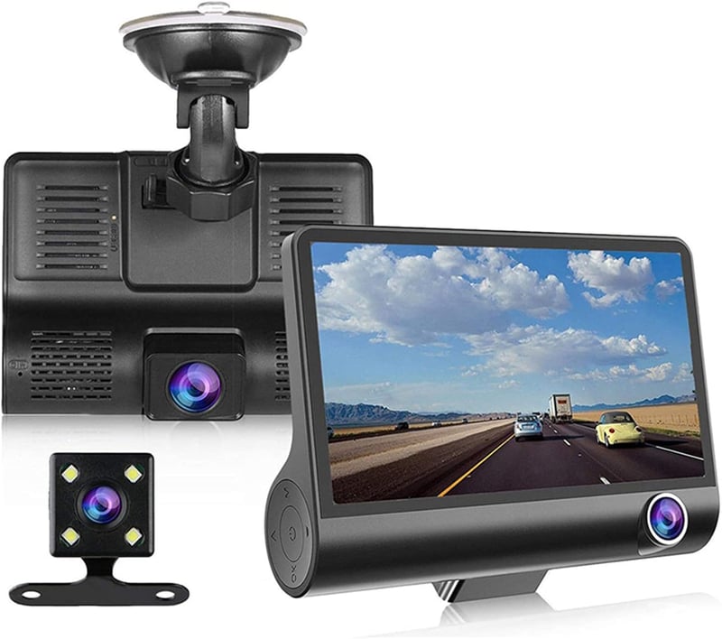 Asixxsix elöl-hátul autós dashcam 1080P 170° látószög 4 colos HD kijelző éjjellátással