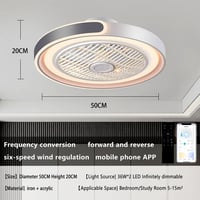 ASJK stropni ventilator sa svjetlom, 72W 7200LM s mogućnošću prigušivanja, upravljanje putem aplikacije i daljinskog upravljača, 6 brzina, tajmer, bijeli, za dnevni boravak, spavaću sobu, blagovaonicu 8