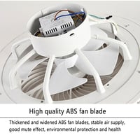 ASJK stropni ventilator sa svjetlom, 72W 7200LM s mogućnošću prigušivanja, upravljanje putem aplikacije i daljinskog upravljača, 6 brzina, tajmer, bijeli, za dnevni boravak, spavaću sobu, blagovaonicu 7