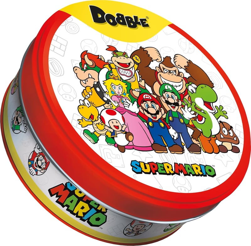 Asmodee Dobble: Super Mario - Gyors megfigyelési kártyajáték 2-8 játékos részére - Családi társasjáték 6 éves kortól - 15 perces játékidő