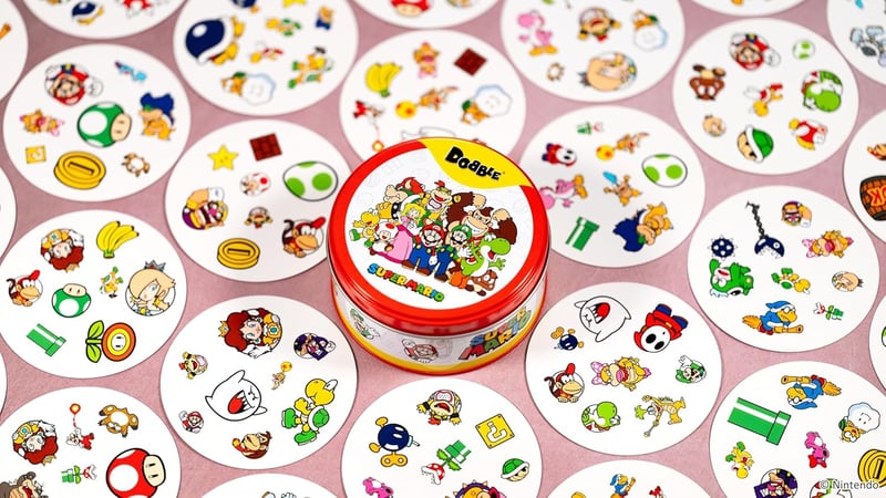 Asmodee Dobble: Super Mario - Gyors megfigyelési kártyajáték 2-8 játékos részére - Családi társasjáték 6 éves kortól - 15 perces játékidő