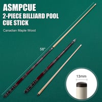 ASMPCUE biliárddákó kanadai juharból, 13 mm csúcs - sötétpiros - 58", 20 oz 4