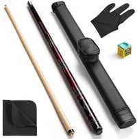 ASMPCUE biliárddákó kanadai juharból, 13 mm csúcs - sötétpiros - 58", 20 oz 1