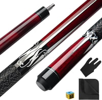 ASMPCUE biliárd dákó keményfából, 13 mm csúcs, 1/2 osztott - piros 1