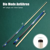 ASMPCUE 58 Inch Biliárd Cue 13mm Profi Billiárd Dákó Keményfából 2