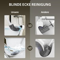 ASOBEAGE szilikon WC kefe hajlékony fejjel, hosszú nyéllel, falra szerelhető tartóval fehér 3