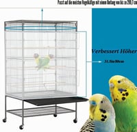 Asocea podesiva zaštitna mreža za ptičji kavez bijela 300x80 cm, najlonska mrežasta navlaka za okrugle i četvrtaste kaveze, hvatač perja i zaštita za pod 2