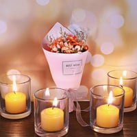 Suport Lumânare ASOENTIWOX din Sticlă, Set 10 Bucăți (Ø4,5 cm x Î 6 cm), Suporturi Lumânare din Sticlă Transparentă, Decor pentru Masă de Crăciun 4