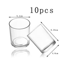 Suport Lumânare ASOENTIWOX din Sticlă, Set 10 Bucăți (Ø4,5 cm x Î 6 cm), Suporturi Lumânare din Sticlă Transparentă, Decor pentru Masă de Crăciun 2
