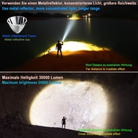 ASORT 30000 Lumen LED Zseblámpa Vízálló Töltővel Camping Túrázáshoz 2