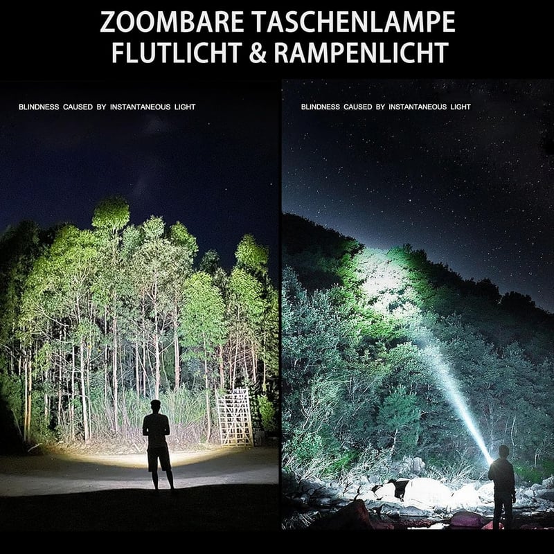 ASORT 990000 Lumen USB Töltős Taktikai Lámpa, Vízálló, 10 Üzemmód, Zoomolható