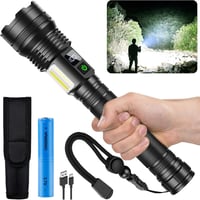 ASORT 990000 Lumen USB Töltős Taktikai Lámpa, Vízálló, 10 Üzemmód, Zoomolható 1