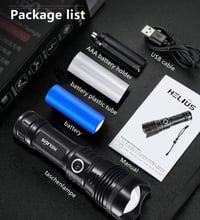 ASORT LED Lámpa 30000 Lumen XHP199 Taktikai Zoomható USB-C Vízálló Kempingezéshez 7