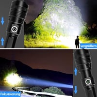 ASORT LED Lámpa 30000 Lumen XHP199 Taktikai Zoomható USB-C Vízálló Kempingezéshez 3