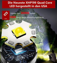 ASORT LED Lámpa 30000 Lumen XHP199 Taktikai Zoomható USB-C Vízálló Kempingezéshez 6