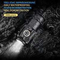 ASORT LED Zseblámpa 5000 Lumen Újratölthető 5 Üzemmód Vízálló Kemping Túrázás - Black 6