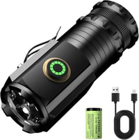 ASORT LED Zseblámpa 5000 Lumen Újratölthető 5 Üzemmód Vízálló Kemping Túrázás - Black 1