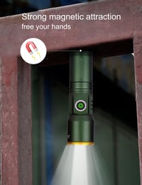 ASORT Mini LED Taktikai Zseblámpa 2000 Lumen IP67 Vízálló Zoomható Zöld - Green, Aluminum, Modern 4