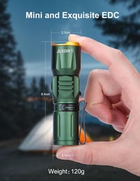 ASORT Mini LED Taktikai Zseblámpa 2000 Lumen IP67 Vízálló Zoomható Zöld - Green, Aluminum, Modern 2