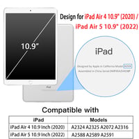 Husă Aspack pentru iPad Air 4 10,9" 2020 / Air 5 10,9" 2022 - Husă de protecție pentru tabletă din silicon moale, transparentă, neagră A2072 A2316 A2324 A2325 A2588 A2589 A2591 2