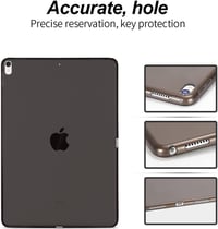 Husă Aspack pentru iPad Air 4 10,9" 2020 / Air 5 10,9" 2022 - Husă de protecție pentru tabletă din silicon moale, transparentă, neagră A2072 A2316 A2324 A2325 A2588 A2589 A2591 4