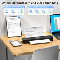 ASprink P831 Mobil Nyomtató A4 - Hordozható Bluetooth Termál Nyomtató Kétoldalas Nyomtatással, Okostelefonokkal Kompatibilis - Fekete 5