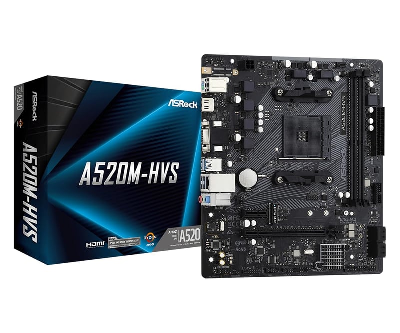 Základná doska ASRock A520M-HVS AM4 Micro-ATX – čierna