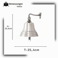 Nástenný ručný zvonček Assorted Collections pre bary a krčmy, námornícka dekorácia, strieborný, ostrý zvuk, na Vianoce a akcie 3