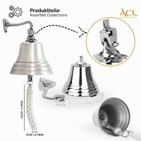 Nástenný ručný zvonček Assorted Collections pre bary a krčmy, námornícka dekorácia, strieborný, ostrý zvuk, na Vianoce a akcie 7