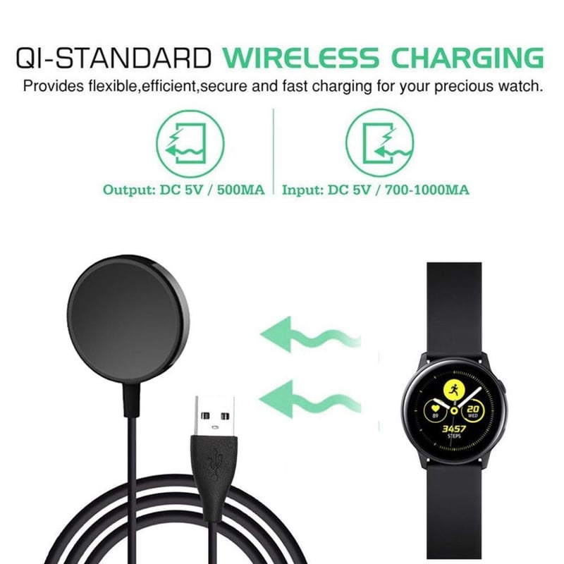 AST 2 db Mágneses Töltőkábel Samsung Galaxy Watch 6/5/5Pro/4/4 Classic/3/Active 2/Active Okosórákhoz - 100 cm Gyorstöltő