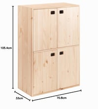 Borovicová skriňa Astigarraga Kit Line, 4 dvierka, 4 police, 105,4 x 70,8 x 33 cm 3