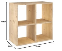 Modulárny policový systém Astigarraga Kit Line Dinamic so 4 kockami, masívne borovicové drevo – 70,8x70,8x33 cm 3