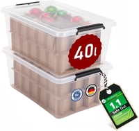 astor24 2x40L Karácsonyi Gömb Tároló Doboz Stackable Baubles Tárolás 1