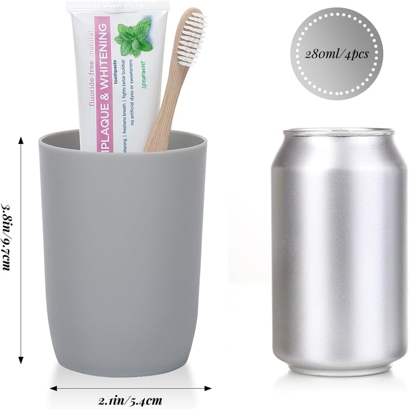AstraLoom 4 darabos fogkefetartó szett 280 ml szürke utazáshoz