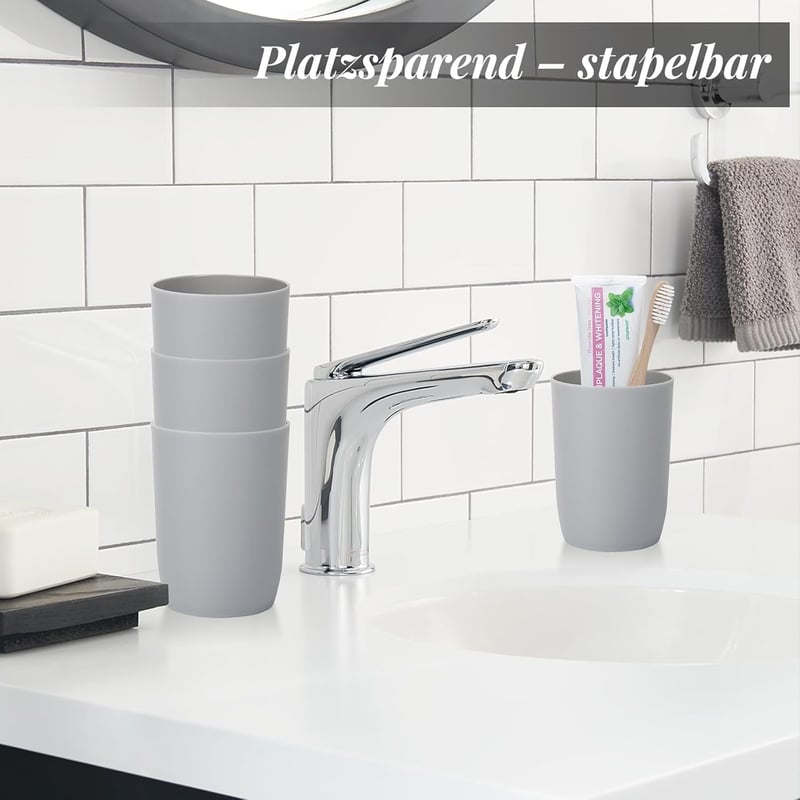 AstraLoom 4 darabos fogkefetartó szett 280 ml szürke utazáshoz