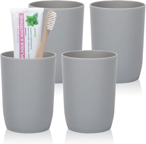 Set čaša za četkice za zube AstraLoom - siva/crna - 4 kom, 280 ml