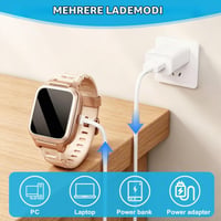 Astraveo univerzálny magnetický USB nabíjací kábel pre detské inteligentné hodinky, 2-pinový, rozstup pinov 2,84 mm 4