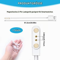 Astraveo univerzálny magnetický USB nabíjací kábel pre detské inteligentné hodinky, 2-pinový, rozstup pinov 2,84 mm 2