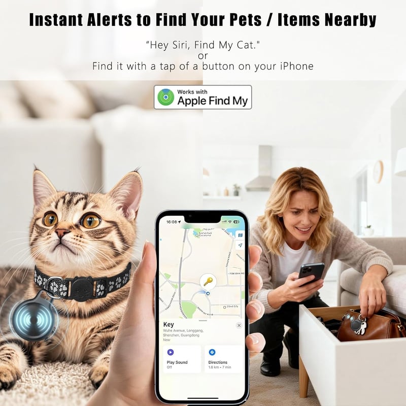 Astriva GPS nyomkövető macskáknak kutyáknak 2db Apple Find My kompatibilis