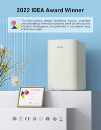 AstroAI Mini Hűtőszekrény 6L - Hordozható Hűtő és Melegítő, 8 Dobozos Kapacitás, AC/DC Tápellátás, Bézs Színű Minihűtő Hálószobába, Autóba,  2