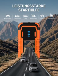 AstroAI P10 Jump Starter portabil 12V pentru mașină și motocicletă, pentru motoare pe benzină de 10,0 L și diesel de 8,0 L, cu iluminare LED 4