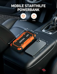 AstroAI P10 Jump Starter portabil 12V pentru mașină și motocicletă, pentru motoare pe benzină de 10,0 L și diesel de 8,0 L, cu iluminare LED 8