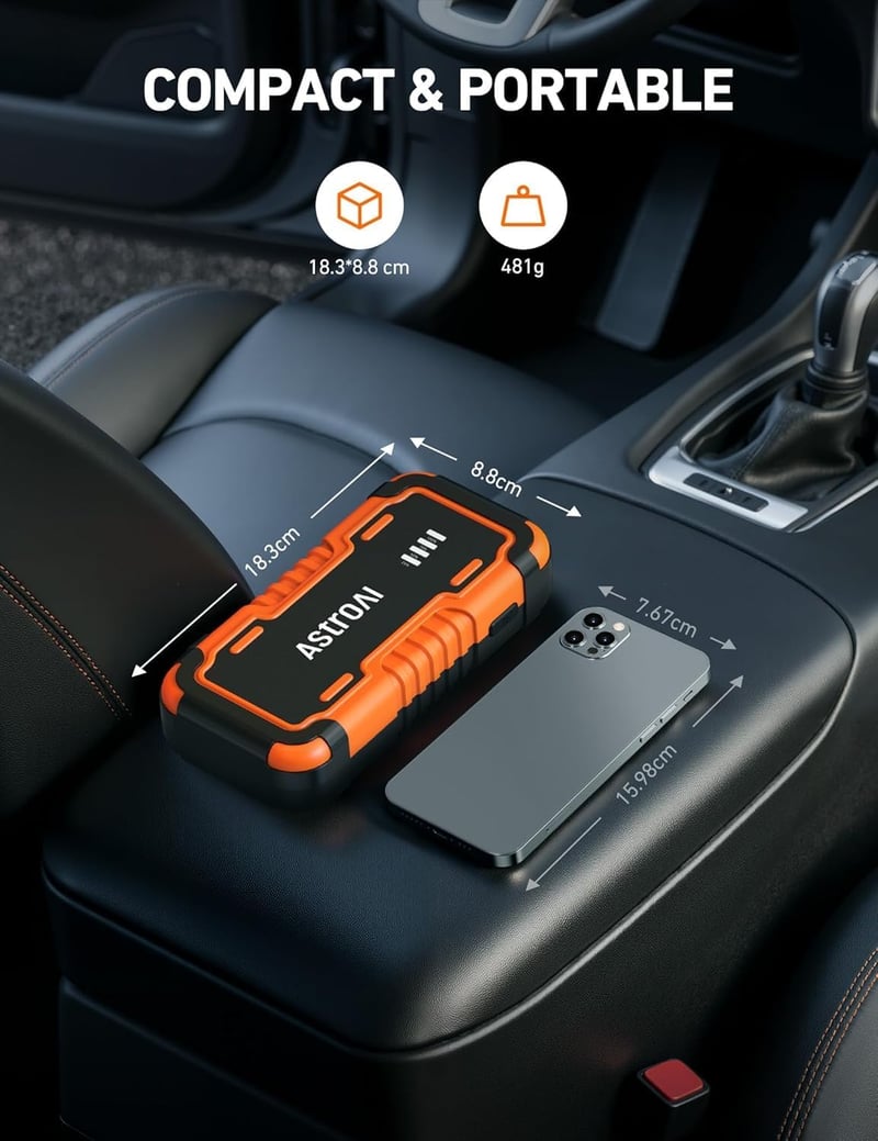 AstroAI P12 6000A autó indítóakkumulátor 12V benzin dízel motorkerékpár LED