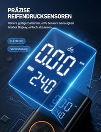 Bezdrôtová elektrická pumpa AstroAI, prenosná akumulátorová pumpa na bicykel s LED svetlom, pre všetky typy ventilov, na bicykle, elektrobicykle, autá a motorky 5