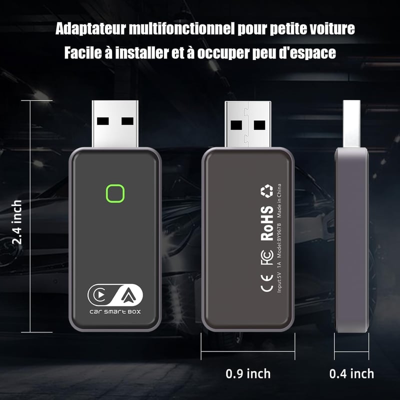 Astrobrights CarPlay Android Auto Wireless Adapter 2-in-1 Autóhoz
